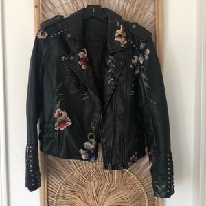 Blank NYC floral Moto jacket